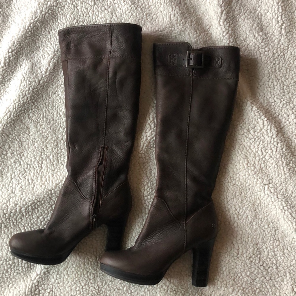Dark brown leather Ugg Boots